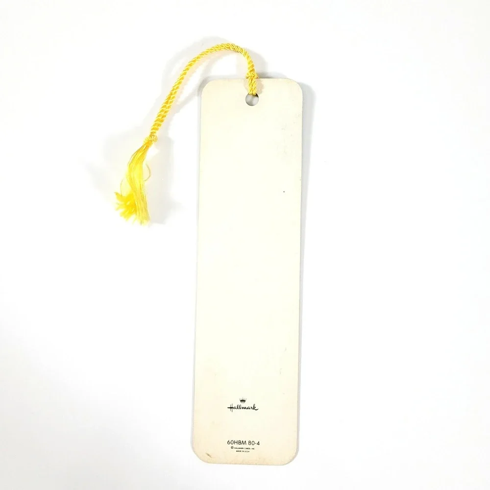 Vintage 80s Pussycats tassel Bookmark- White Kittens- Hallmark Cards- 60HBM 80-4